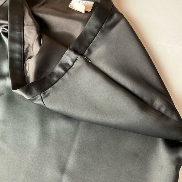 VIE by Victoria Royal Maxi Skirt A-Line Black Lined Side Zipper Side Slit 16 - Picture 10 of 12